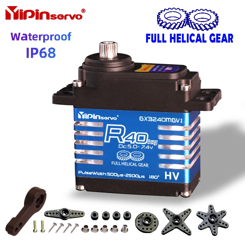 Servo Metal Gear - Waterdichte IP68 RC Servo 40kg Alle