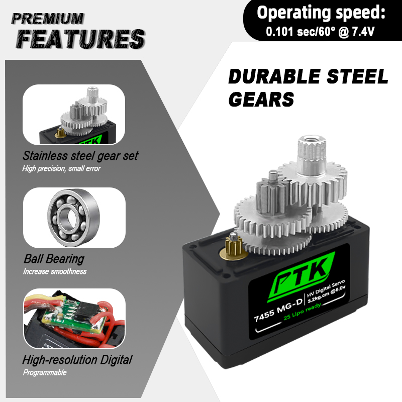 PTK 7455MG-D servo 12g Digital - Servo Metal Gear recensie en prijs
