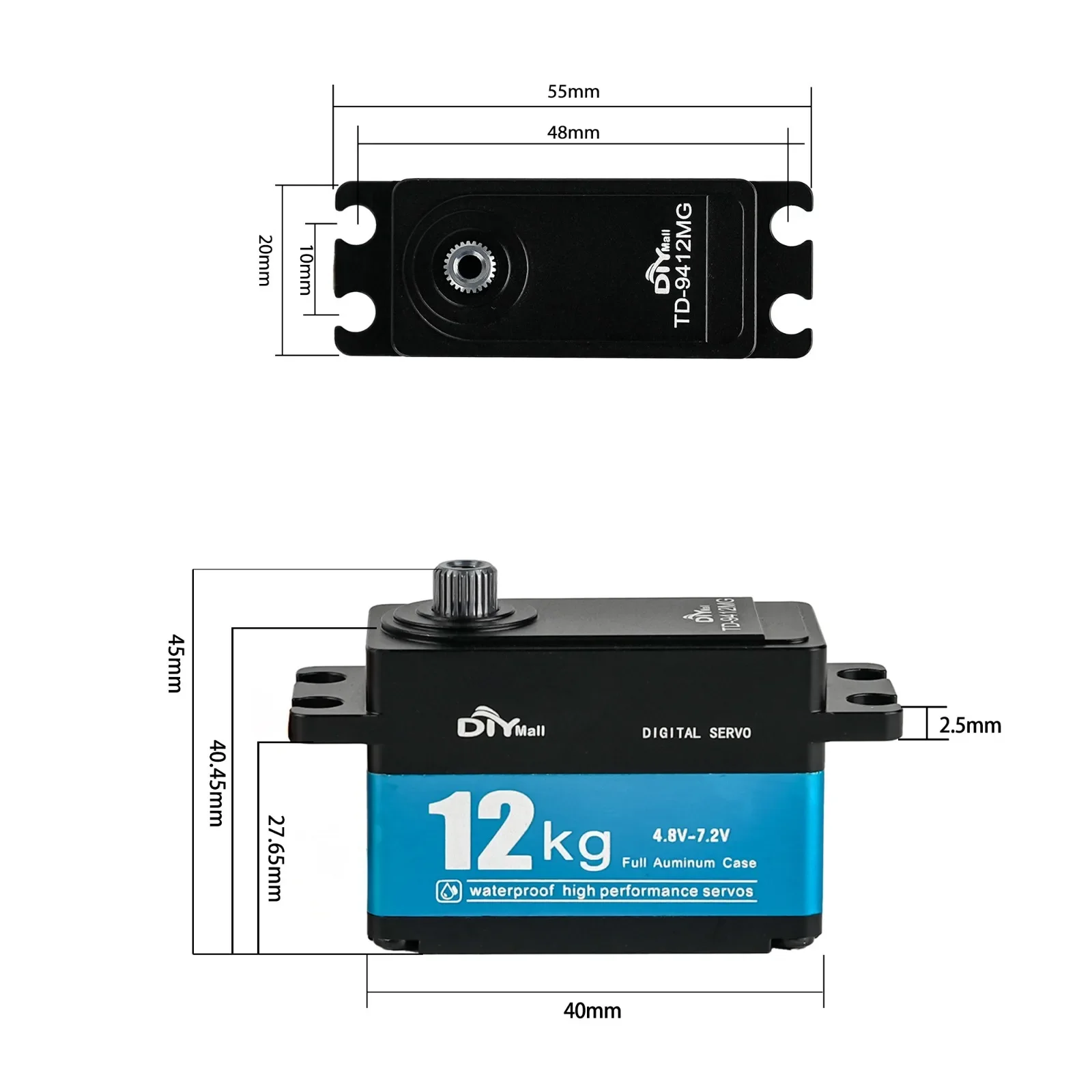 12Kg TD-9412MG Hoog Koppel Ful - Servo Metal Gear recensie en prijs