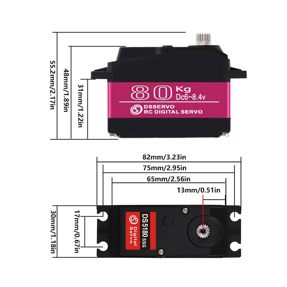 Dsservo Waterdichte DS5180 80K - Servo Metal Gear recensie en prijs